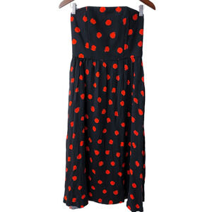 Alice + Olivia Red black Abstract polkadot Dress Midi Dress Size 6